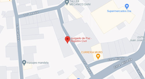 mapa Registro Civil Juzgado de Paz de Arroyo de la Luz